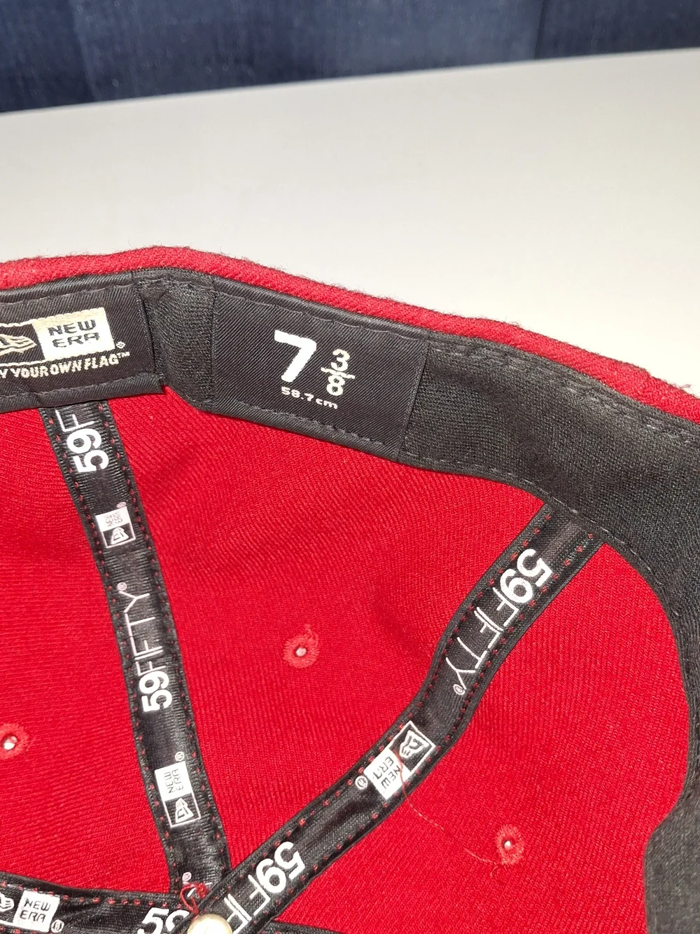 New Era Red Washington Nationals Script W Cap Fitted 7 3/8